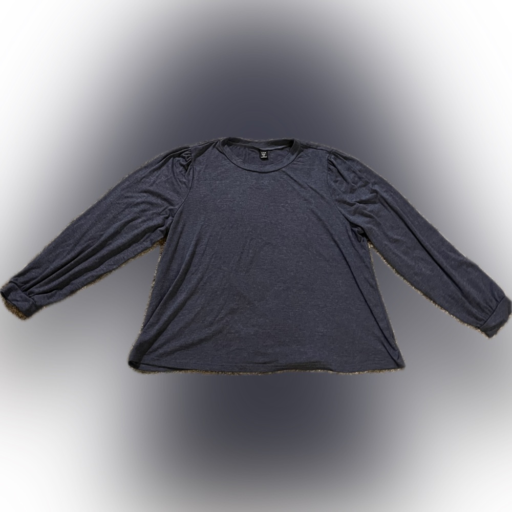 SHEIN Curve 1x Dark Blue Long Sleeve Top